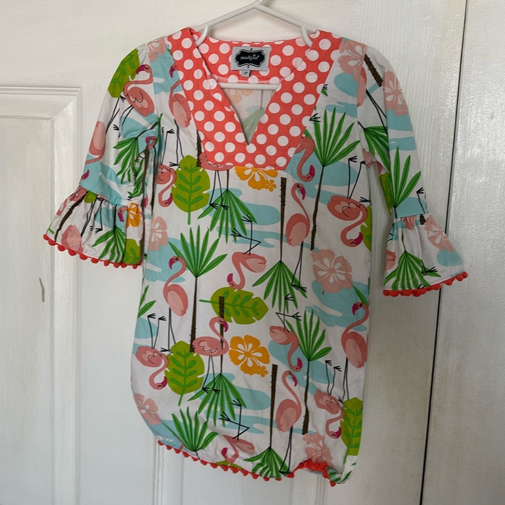 Mud Pie 2T beach coverup or dress. So cute! Pink flamingos.